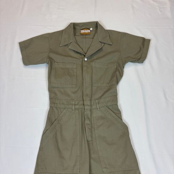 Big Bud Press Green Short Sleeve Jumpsuit Women's Small Boho Indie Twee - Picture 2 of 9